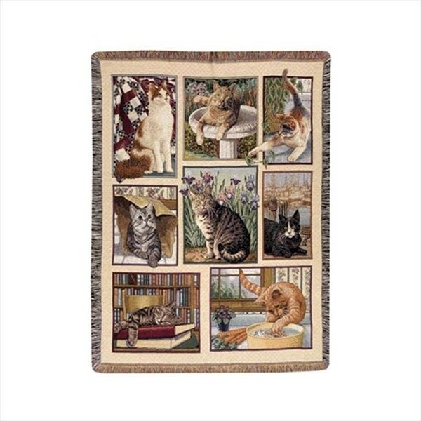 H2H Kitty Corner Tapestry Throw Blanket Tapestry Throw Blanket Jacquard Woven Fashionable Design 60 X 47 in. H298186